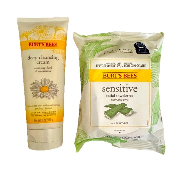 Burt's Bees Bundle: Deep Cleansing Cream & Make-Up Remover Wipes - Picture 1 of 2